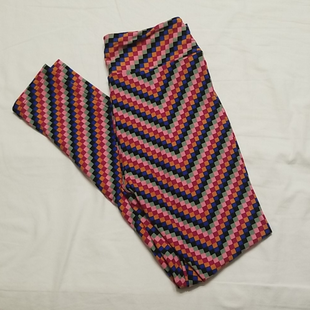 🆕 LuLaRoe Leggings OS Rainbow Geometric NWOT